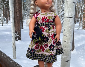 Rayon Dress & Matching Bag for American Girl or Our Generation 18 Inch Doll