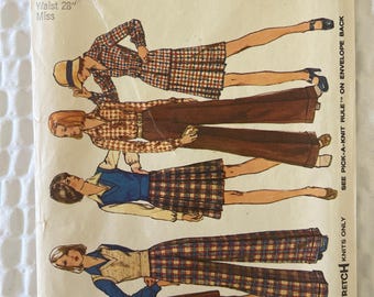 1973 Simplicity 5855 Size 36 Bust Misses' Vest, Shirt, Skirt and Pants Sewing Pattern