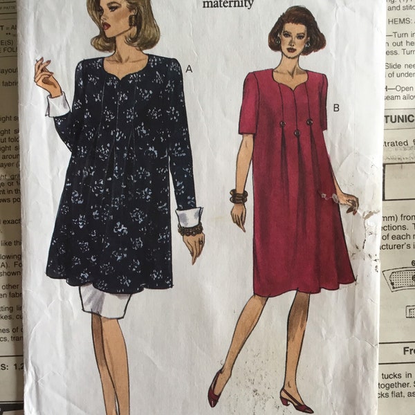 1993 Vogue 8645 Sizes 8, 10, 12 Maternity Dress, Top, Skirt Sewing Pattern