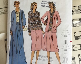 1980s Butterick 6245 Sizes 16, 18, 20 Women's Jacket, Skirts, Top Sewing Pattern