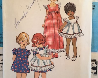 1973 Simplicity 5534 Size 6 Child's Pinafore Dress Sewing Pattern