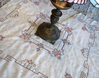 Small Vintage Hand Embroidered Table Cloth