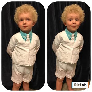 Toddler Boys Wedding, Christening, Blessing Suit Outfit White Size 2