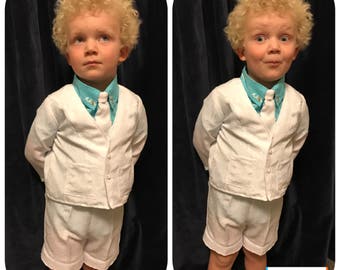 Toddler Boys Wedding, Christening, Blessing Suit Outfit White Size 2