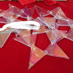 Glass Iridescent Star Christmas Ornament for Tree Decoration Window Hanging Suncatcher Gift