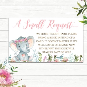 Elefant Babypartyeinladungs-Set, Safari-Einladungsset, Mädchen-Elefantbuchkarte, kleine Erdnuss, Babypartyeinladungsset, rosa, PM003