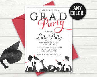 graduation party invitations etsy
