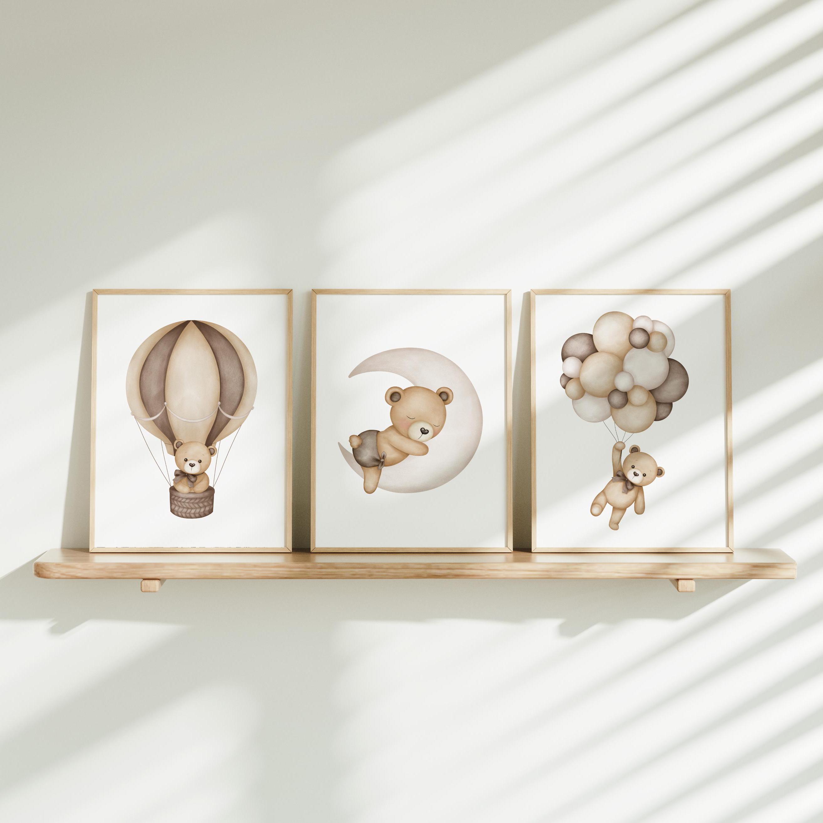 Bear Nursery Prints, Neutral Boy Nursery Wall Art, Baby Boy Room Decor ...