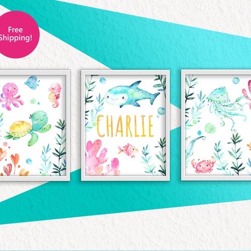 Under the Sea Wall Art Ocean Nursery Decor Nautical Nursery Etsy