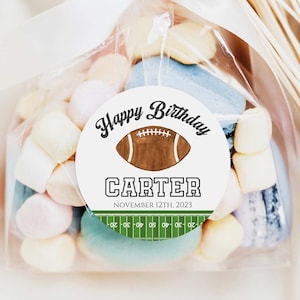 EDITABLE Football Circle Sticker Label, Round Tag,  Printable First Year down, First Birthday Sticker, 2 inches, FB200