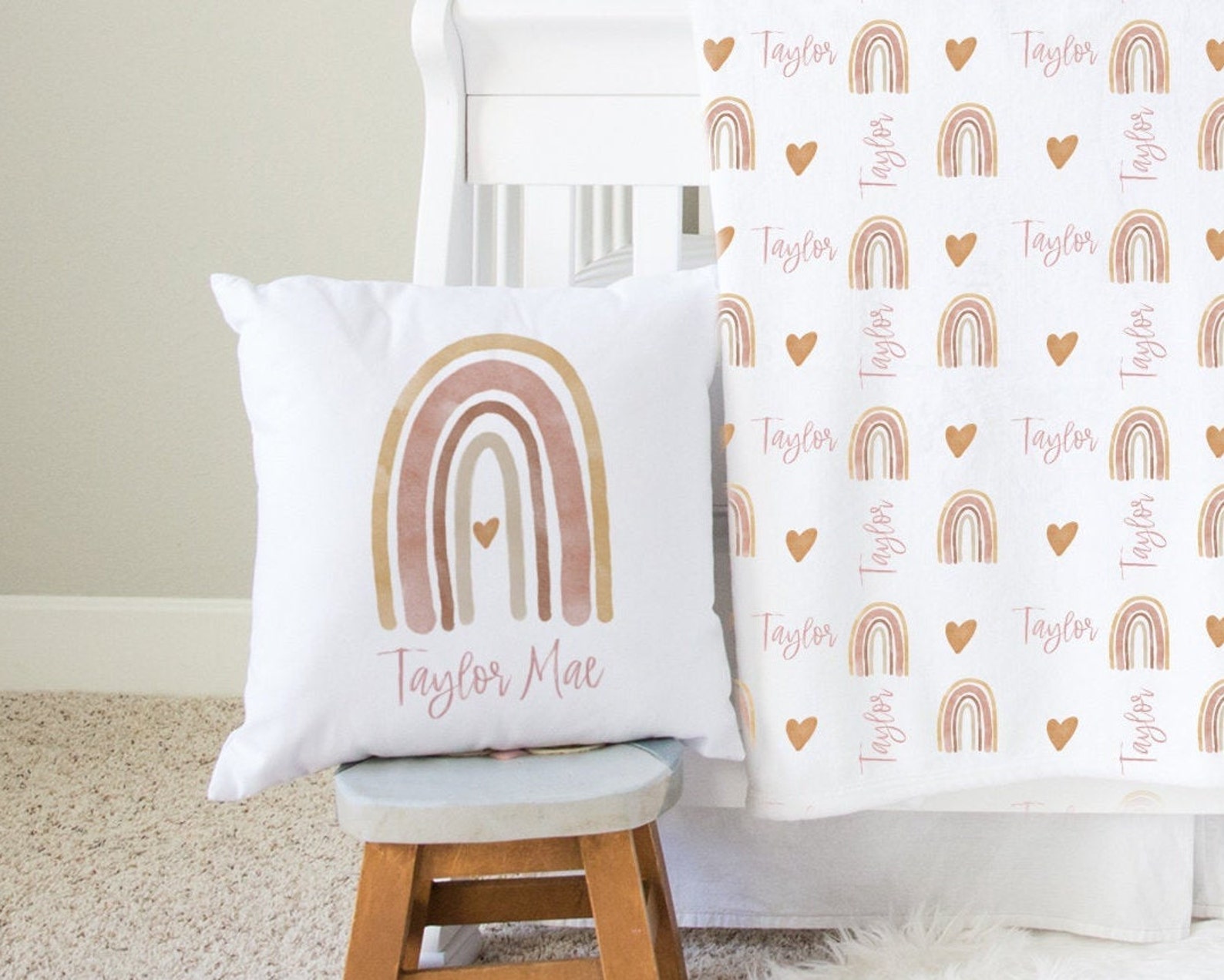 Rainbow Crib Bedding Baby Girl Bedding Sets Rainbow Baby Etsy