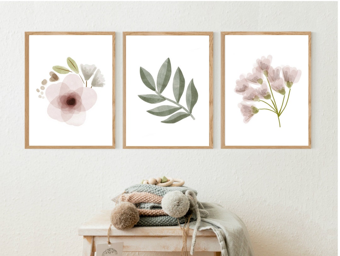 Blush Floral Nursery Prints, Floral Nursery Decor,watercolor Floral ...