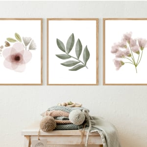 Blush Floral Nursery Prints, Floral Nursery Decor,Watercolor Floral Nursery,Girl Nursery Decor, Watercolor Flower Print, Nursery Prints, 254