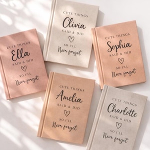 Cute Things My Kids Say and Do- Baby Memory Journal- Personalized Name Journal- Custom New Mom Gift- Kids Memories Notebook- Keepsake