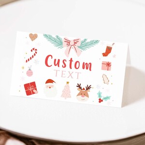 EDITIERBARE Weihnachts-Buffet-Zeichen, Essenszeltkarte, druckbare Lebensmittelkarte, Tischkarten, erster Geburtstag, Babyparty, 1001