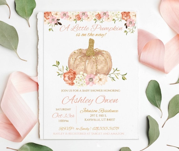 fall baby shower invitations girl