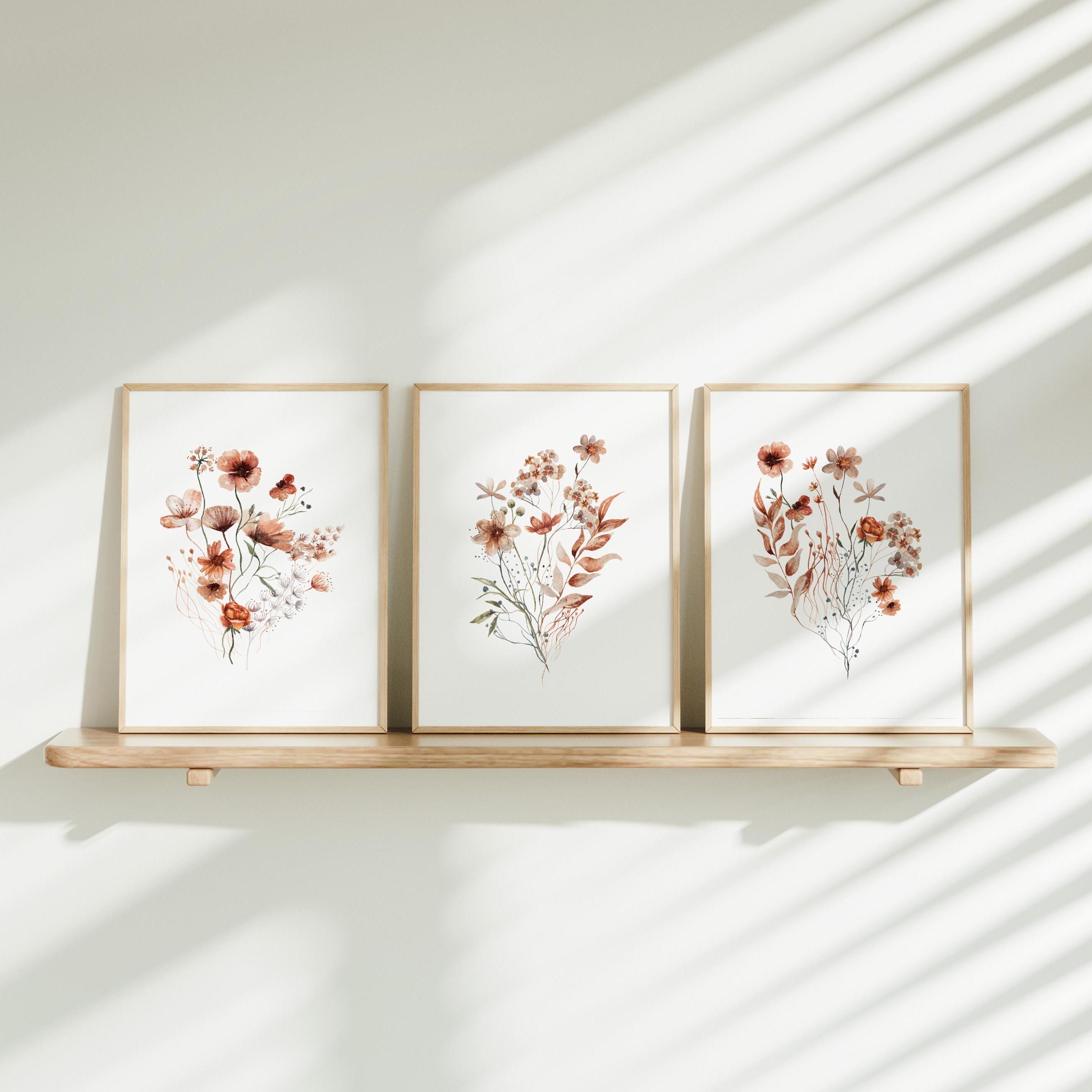 Boho Wildflower Watercolor Prints, Floral Nursery Wall Art, Girl's Room ...