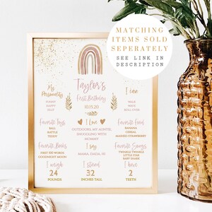 Editable Boho Rainbow Gable Box Lable- First Birthday| Editable Modern ...