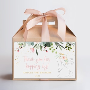 EDITABLE Bunny Gable Box Label Printable Bunny Blush Floral - Etsy