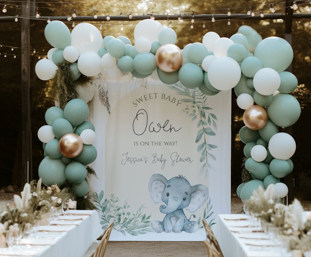 Elephant Balloon Arch Baby Girl Elephant Baby Shower Decorations