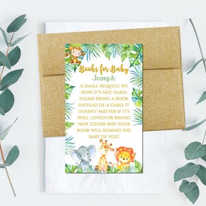Safari-Babyparty-Bucheinlage. Babyparty Wild eins, Dschungel. Tier Babyparty. Dschungel-Einladung. Gold, Pm026