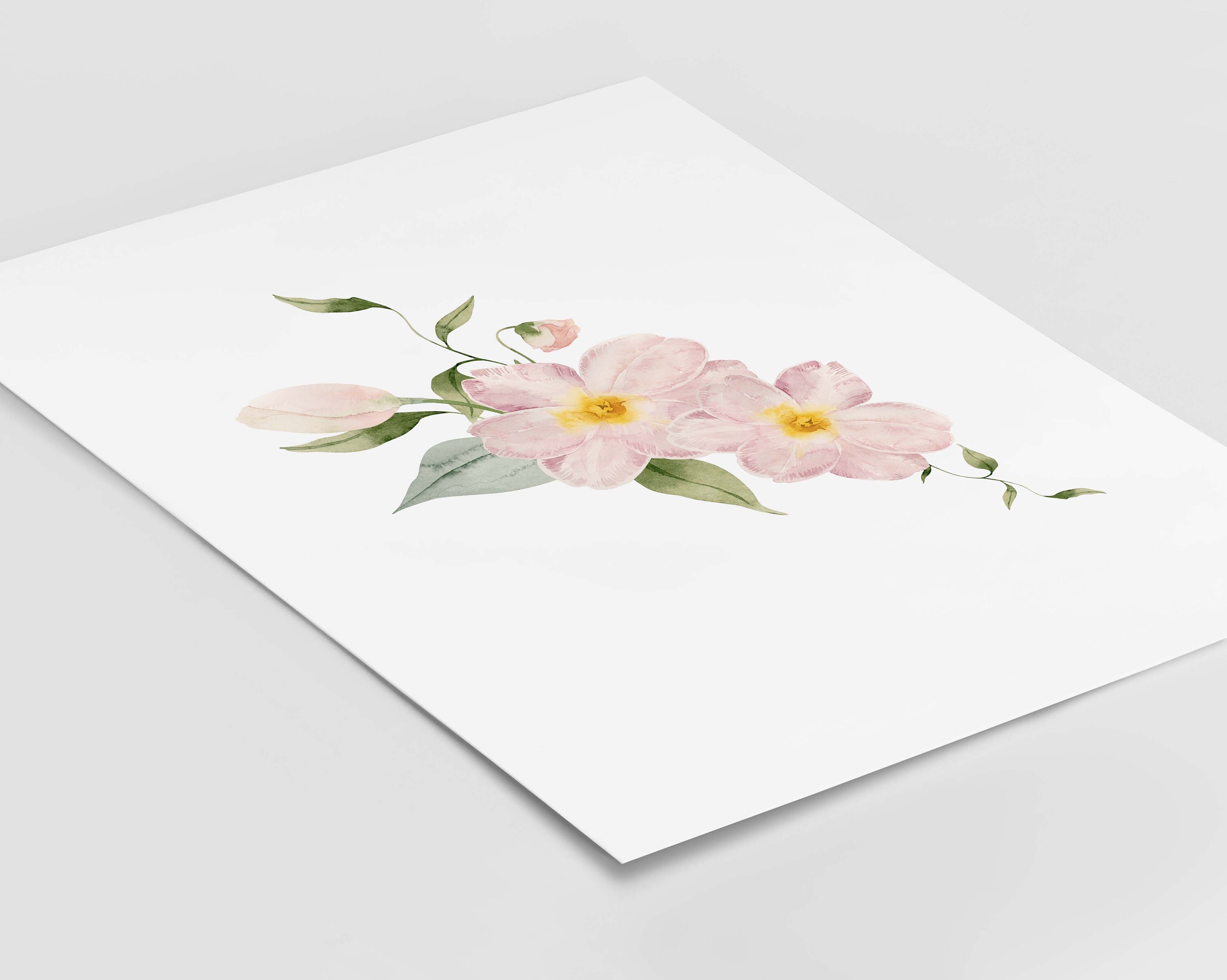 Pink Floral Garden Watercolor Prints, Blush Floral Nursery Wall Art ...