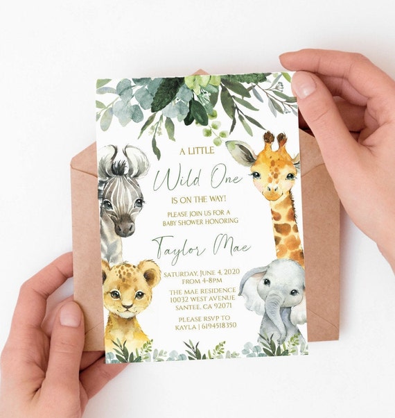 Invitations & Announcements Zoo Animal Baby Shower Invitation.SA2021