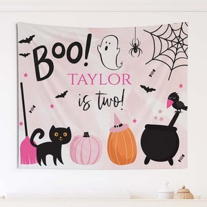 Halloween Ghost Birthday backdrop | Ghoul Birthday backdrop| Boo Ghost Backdrop | Halloween party decor, H001