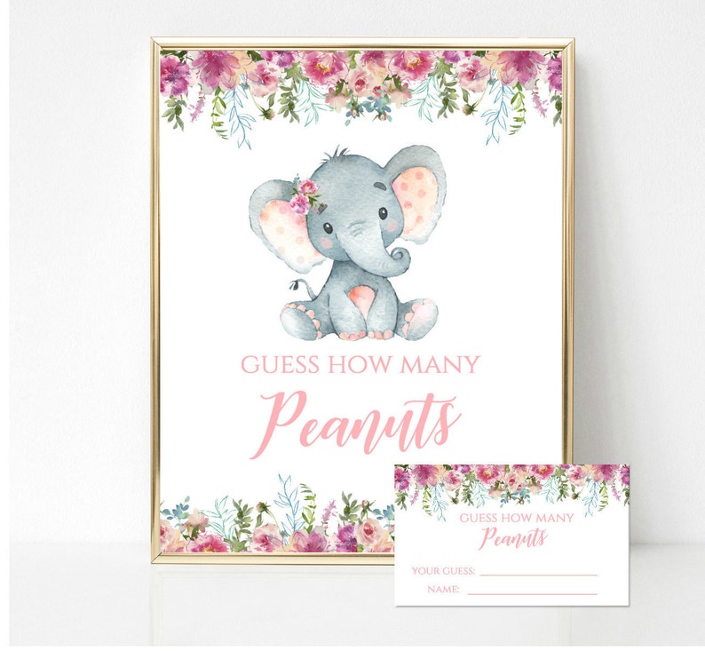 How Many Peanuts Game Pink Guess How Many Baby Shower Jar of | Etsy