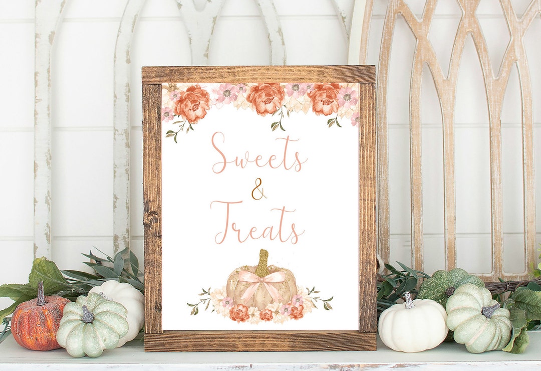 Sweets Inside Sign Sweets & Treats Sign, Printable Desserts Sign, Pumpkin, Fall, Autumn ...