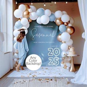 Graduation Backdrop Class of 2025, Custom Personalized Backdrop, ANY SCHOOL COLOR, Printed Backdrop, Grad Party Decor, Photo prop, grad200