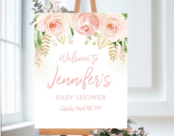 Etsy pink and cheap gold baby shower