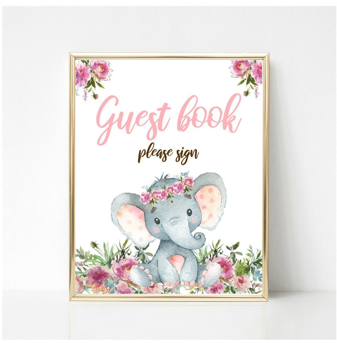 Baby Shower Guest Book Sign, Printable Birthday Party Guest Book Sign ...