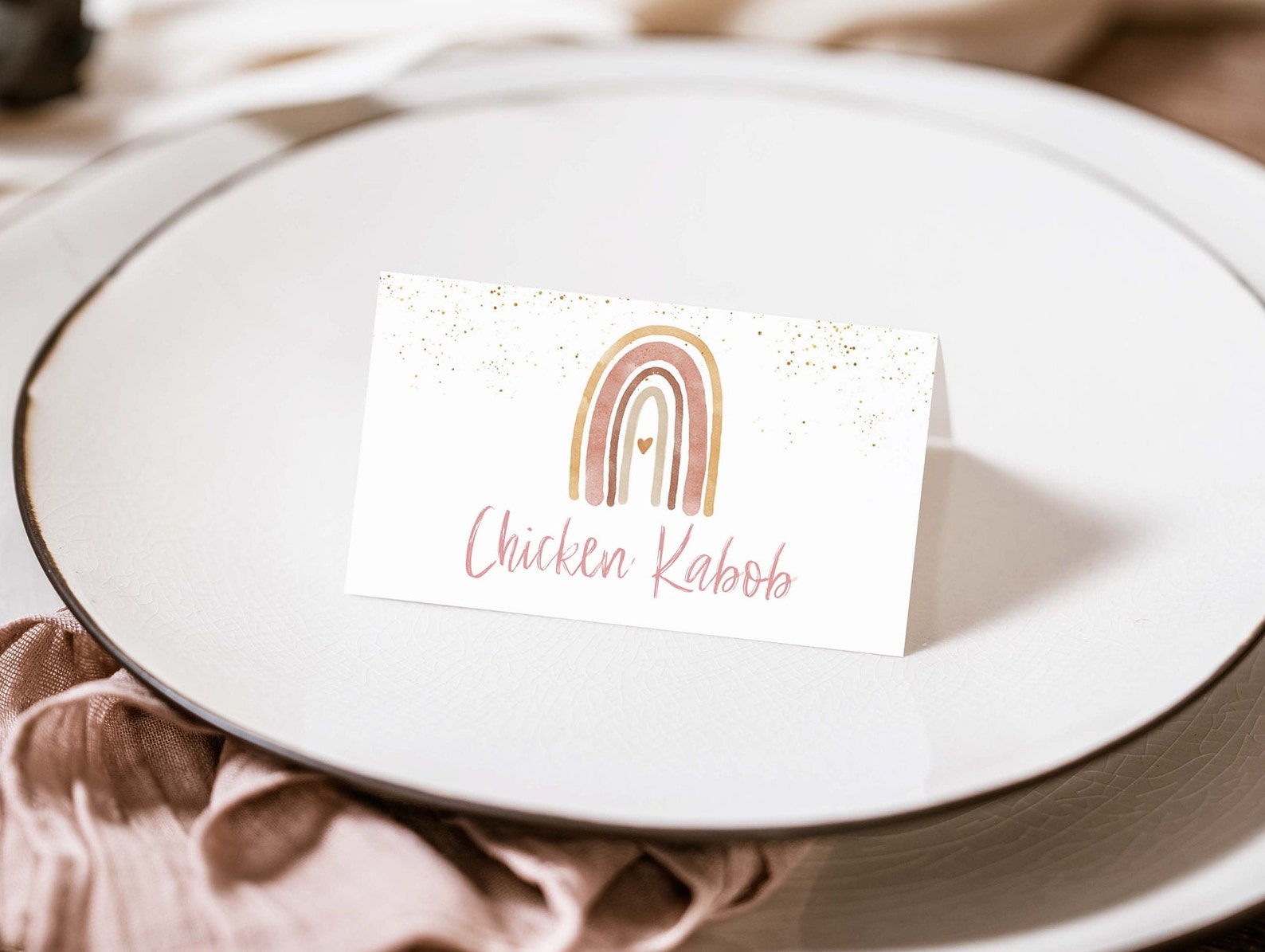 EDITABLE Buffet Tent Card, Printable Food Card, Place Cards, Boho