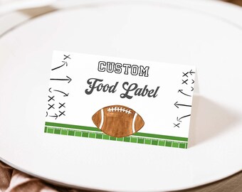 EDITABLE Football Buffet Sign, Buffet Tent Card, Printable Food Card, Place cards, First Birthday, baby shower, Fb200
