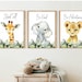 Set of 3 Safari Animal Prints,Nursery Wall Decor,Watercolor Jungle Animals,Digital Download,Baby Shower Gift green,Printable Theme Idea N002 