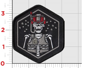 Rescue Swimmer Skeleton with Helmet and Snorkel Patch