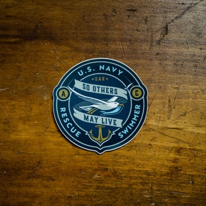 Navy Search and Rescue Swimmer SAR Naval Aircrew Swim Anchor Dove Dolphin So Others May Live Badge Design Sticker Pack