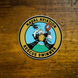 Naval Aviation Search and Rescue Swimmer SAR Navy Aircrew So Others May Live Badge Design Sticker