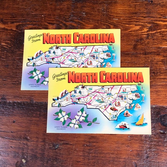 Lot of 2 Blank North Carolina Vintage Postcards