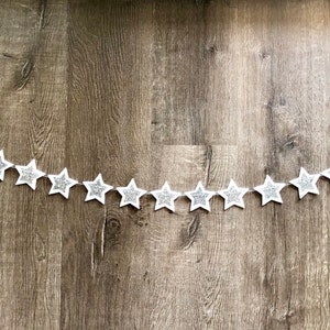 Christmas Star Garland // Star Garland // White Star Garland // Glitter Star Garland // Christmas Decor // Christmas Garland // image 3