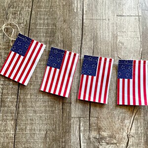 Star Spangled Garland // American Flag// 4th of July Garland // 4th of July Decor // Flag Garland// Red White and Blue Decor // Flag Pennant