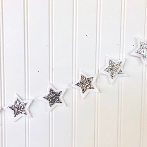 Christmas Star Garland // Star Garland // White Star Garland // Glitter Star Garland // Christmas Decor // Christmas Garland // image 5