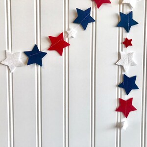 Confetti Star Garland // Mini Star Garland // Red, White and Blue Garland // 4th of July Garland // 4th of July Banner // Red White and Blue image 3
