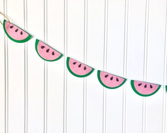 Pink Watermelon Garland // Watermelon Garland // One in a Melon Party // Party Decor // Watermelon Decor // Shmmer Garland // Watermelons