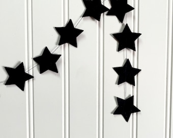 Spooky Star Garland // Small Star garland // Star Garland // Black Star Garland // Black Star // Star Decor // Halloween Garland//