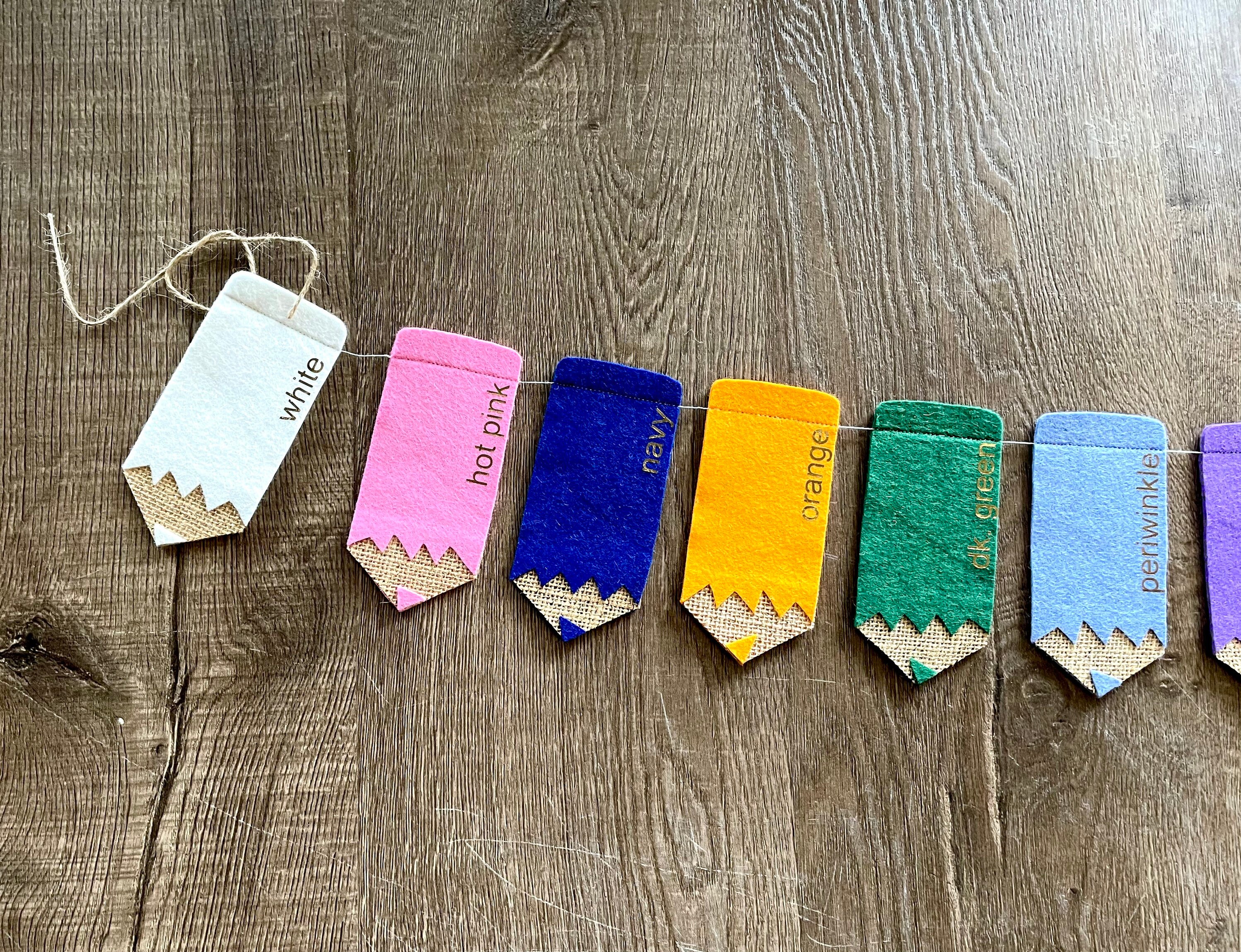 Colored Pencil Garland // Back to School Garland // Classroom Garland // Back to School Decor // First Day of School // Teacher Gift //