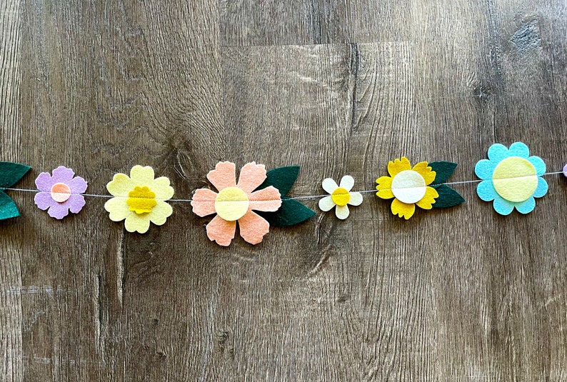 Spring Floral Garland // Spring Flower Garland // Spring Flowers // Felt Flowers // Easter Garland // Spring Garland // Easter Decor // image 4