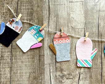 Christmas Mittens Garland // Christmas Mittens // Christmas Garland // Christmas Banner // Christmas Decor // Holiday Garland //