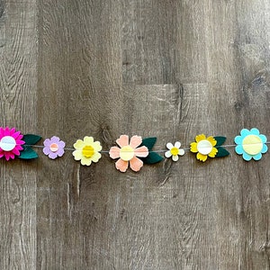 Spring Floral Garland // Spring Flower Garland // Spring Flowers // Felt Flowers // Easter Garland // Spring Garland // Easter Decor // image 1